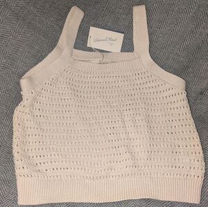 Cream Knit Tank Top, Medium